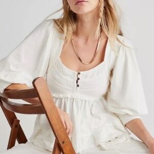 Free People Ivory Shelly Blouse - Size Small